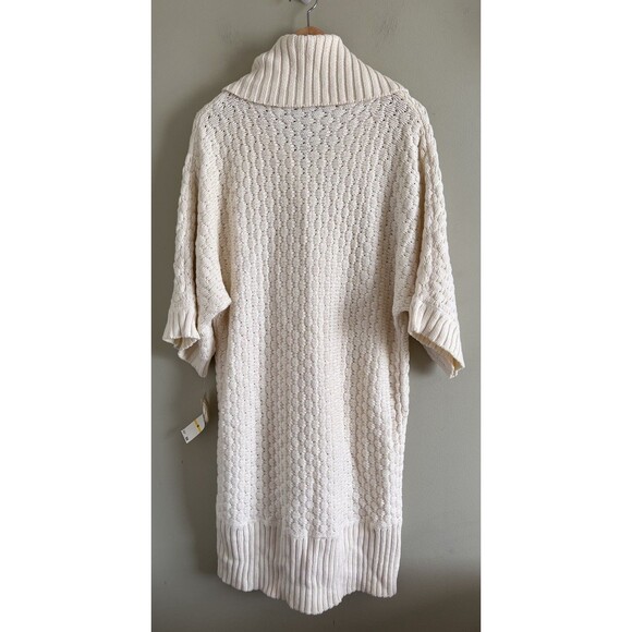 NWT Jones New York Sport Shawl Collar Ribbed Chunky Cardigan Womens Size M Ivory - Picture 4 of 7